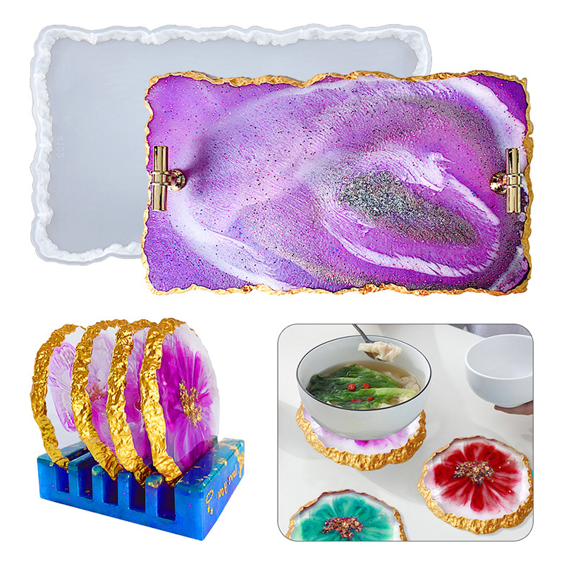 Resin Craft Ideas - DM413 Drusy Coaster, смоляная форма, жеода,