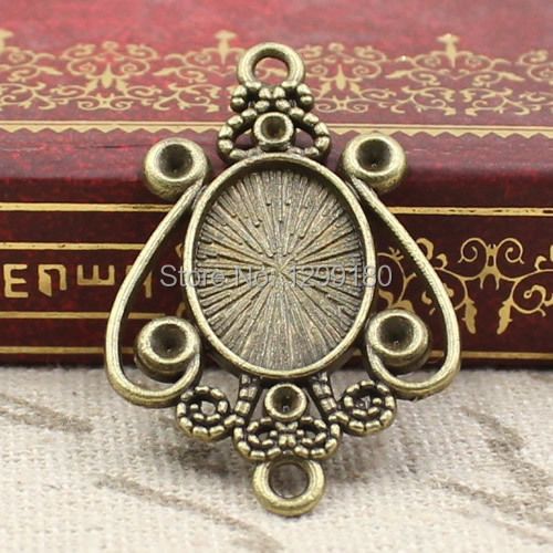 Bezels Set Pendant - 50 шт./лот сплав бронзовый тон Cameo/стекло/кабошон