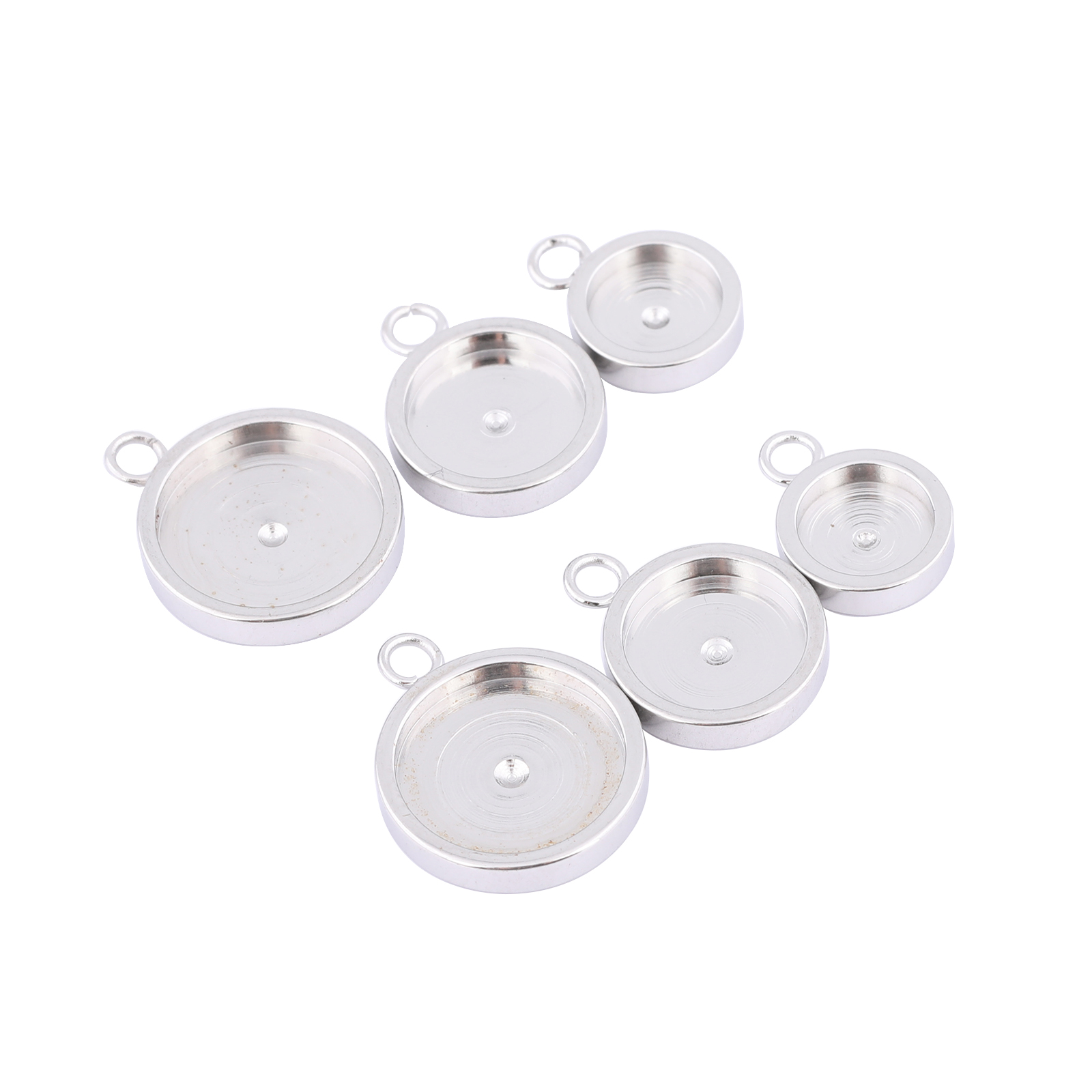 Bezels Set Pendant - 20 шт., нержавеющая сталь, 6 мм,