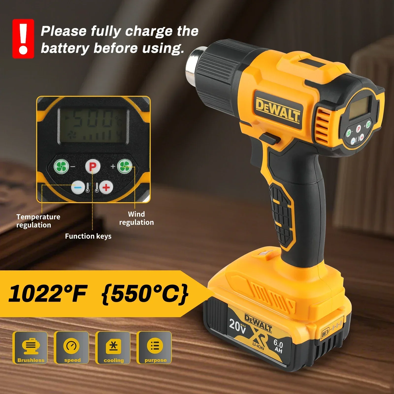 DeWALT DCE530 – аккумуляторный – обзор и цена Heat Gun Small
